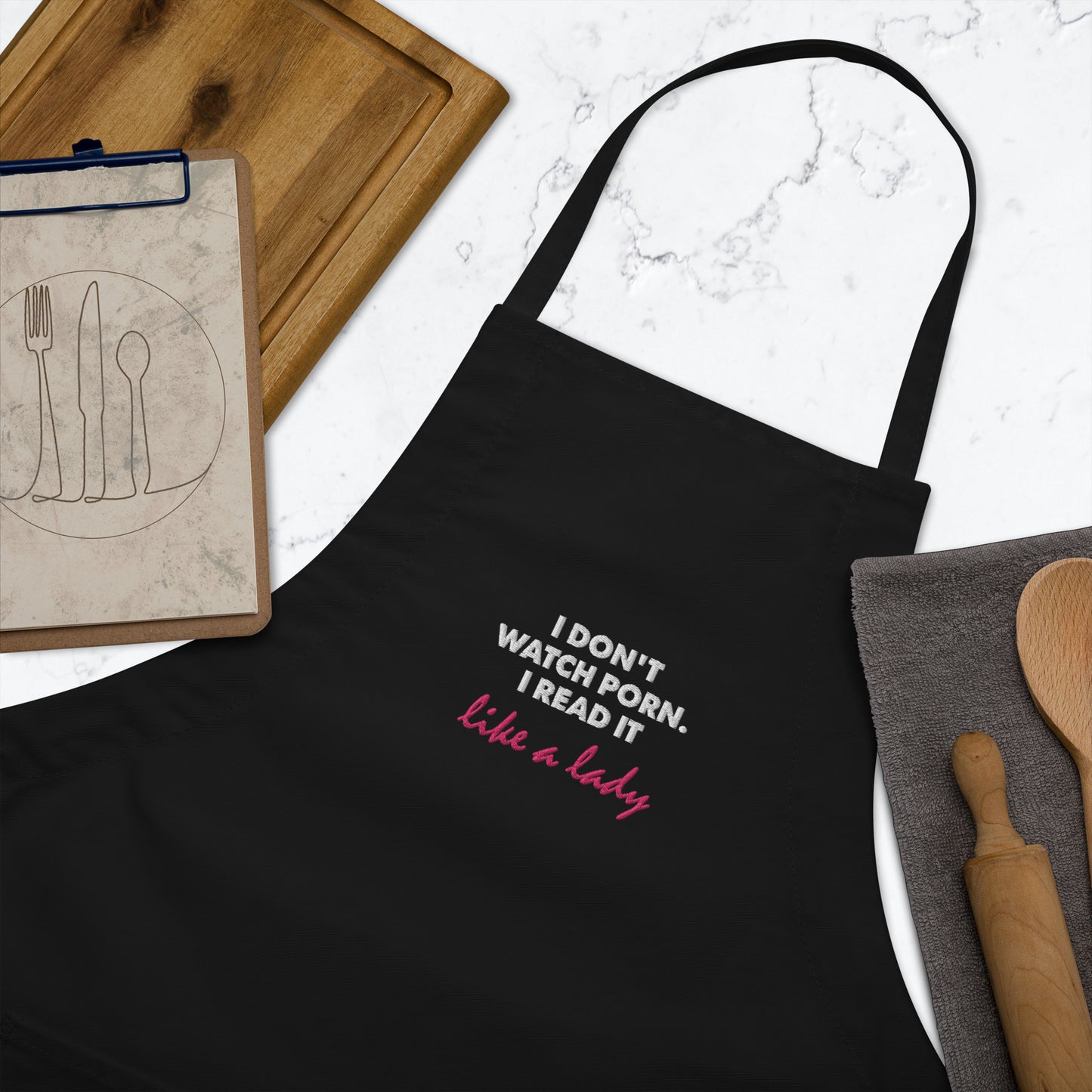 Embroidered Apron: Like a Lady