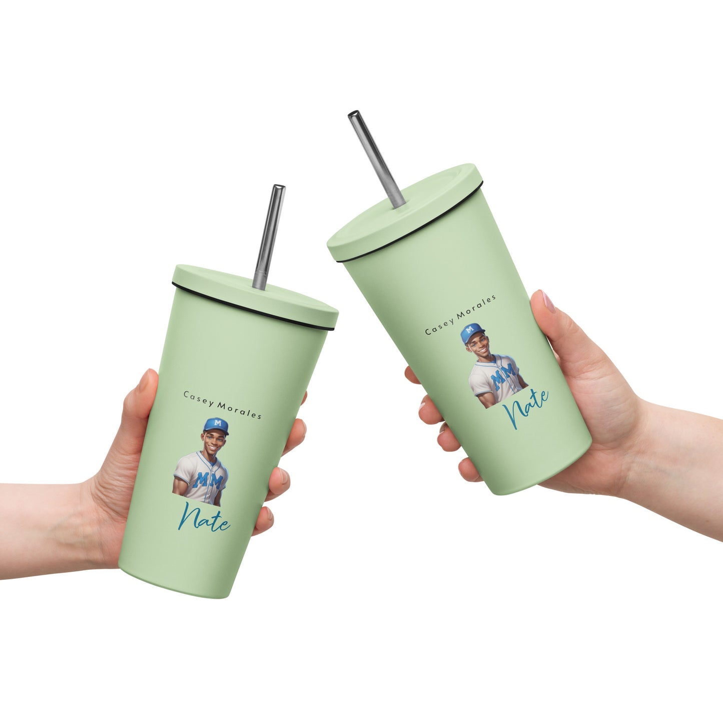 Insulated tumbler with a straw: The Nate