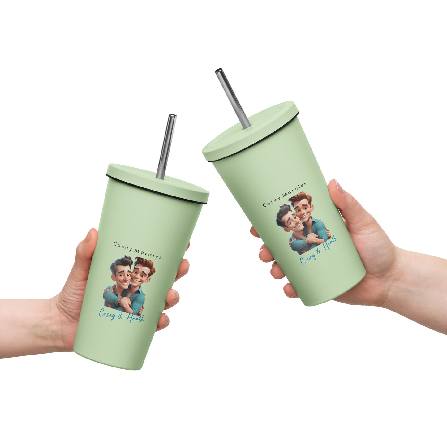 Insulated tumbler with a straw: Casey & Heath