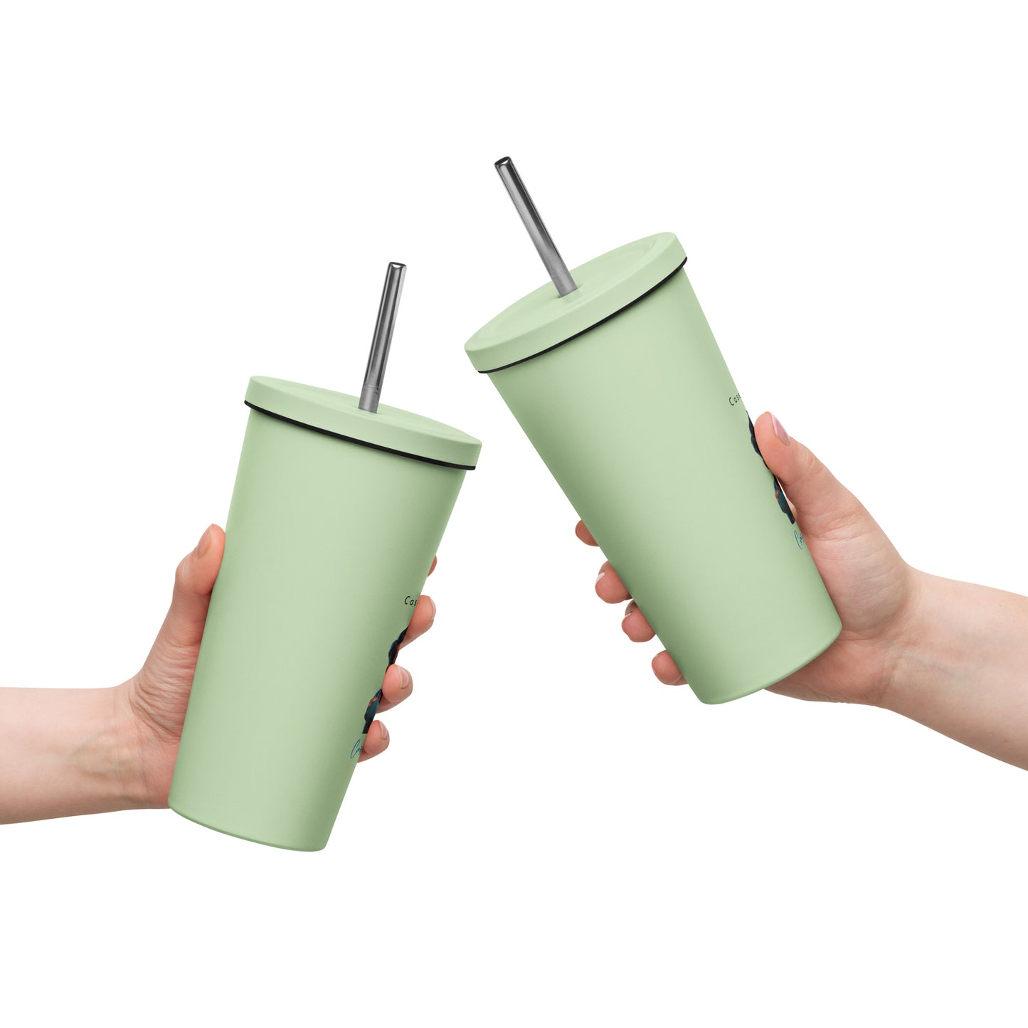 Insulated tumbler with a straw: Casey & Heath