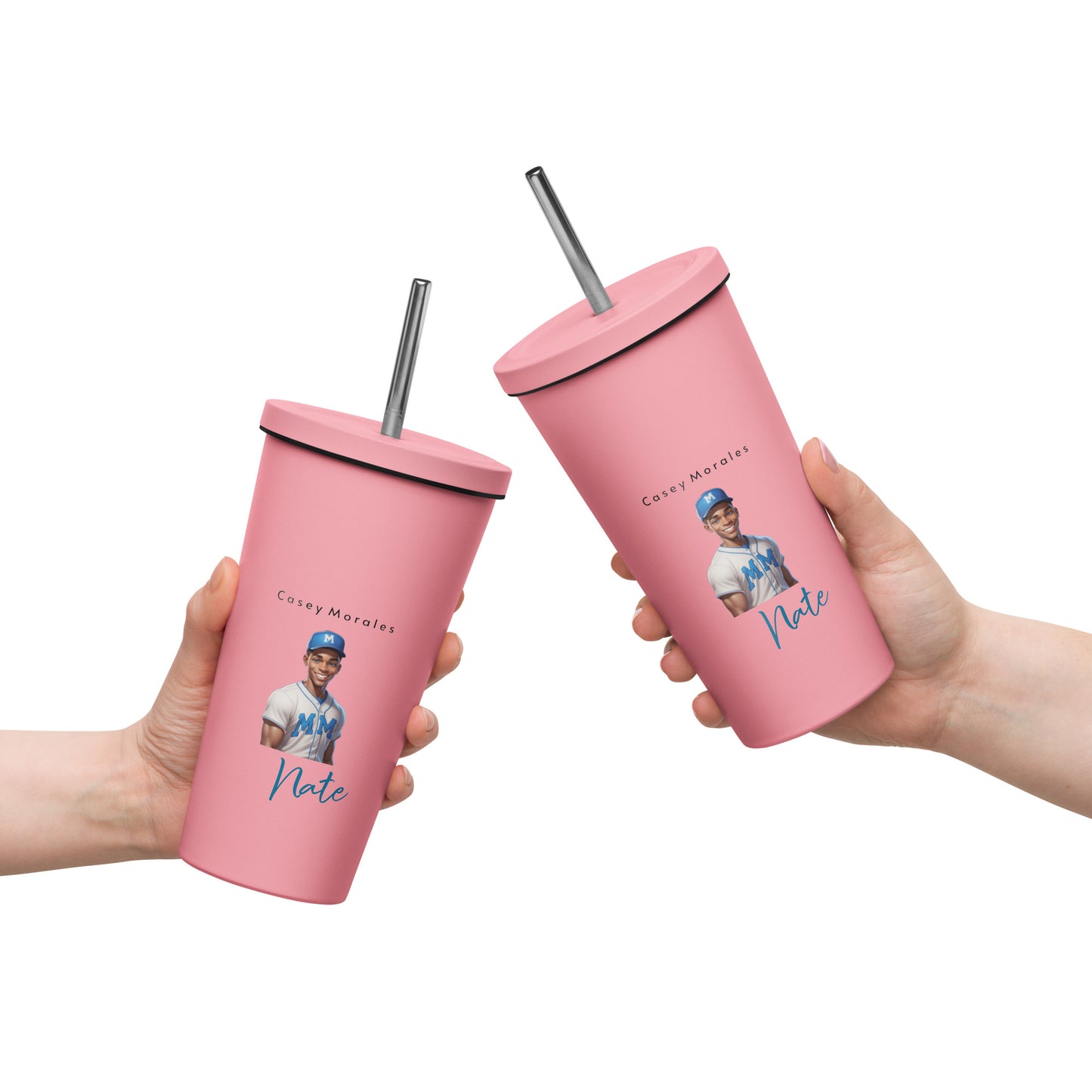 Insulated tumbler with a straw: The Nate