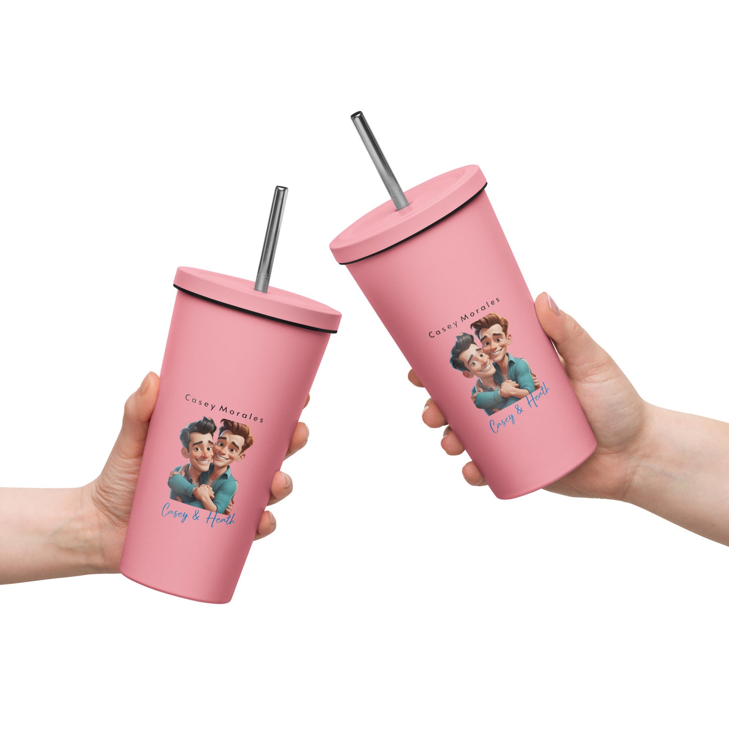 Insulated tumbler with a straw: Casey & Heath