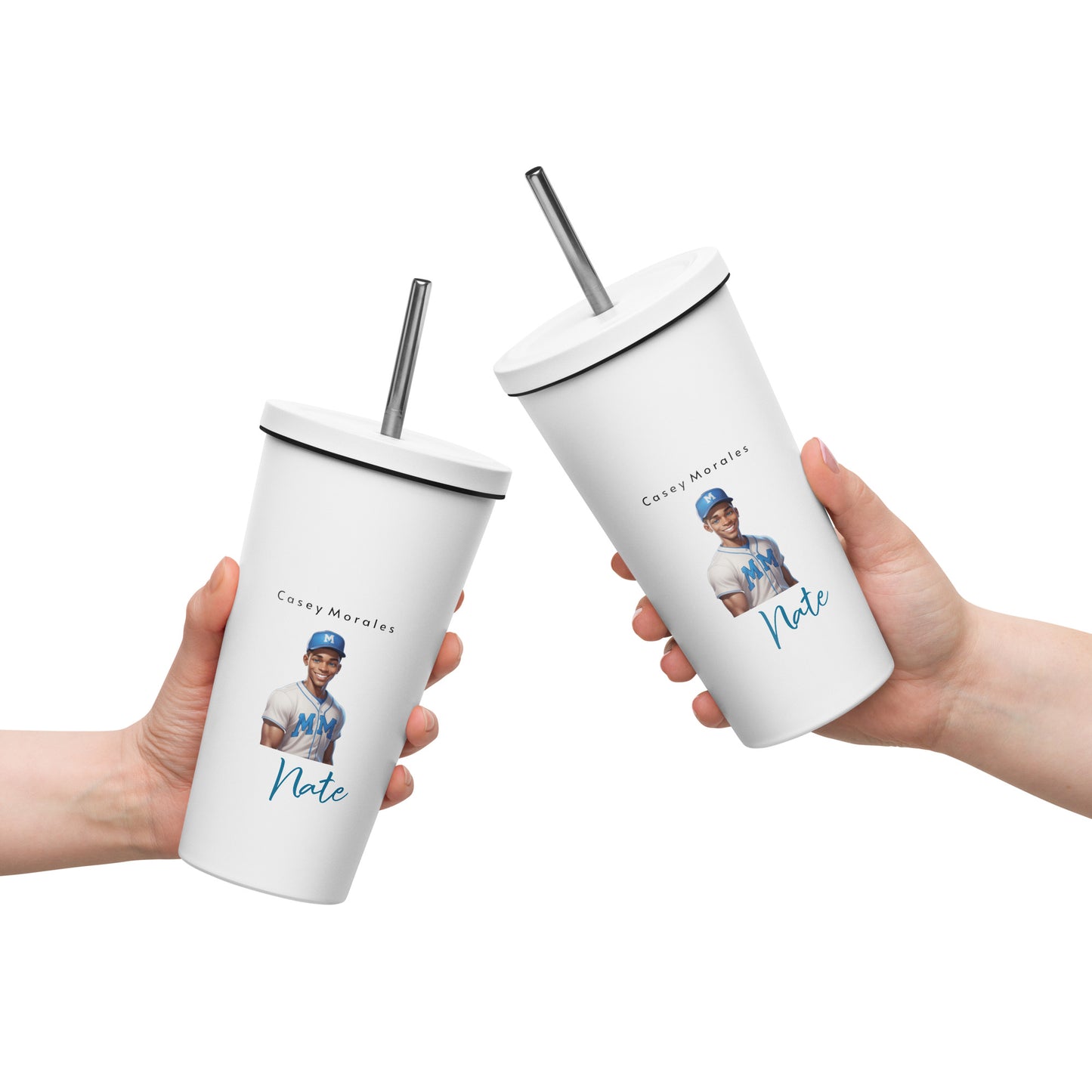 Insulated tumbler with a straw: The Nate