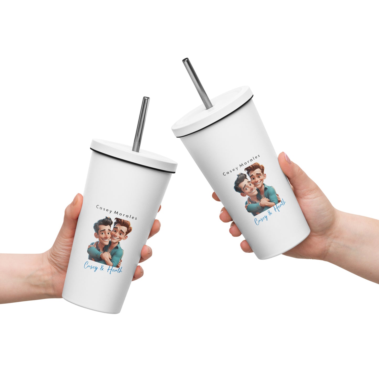 Insulated tumbler with a straw: Casey & Heath