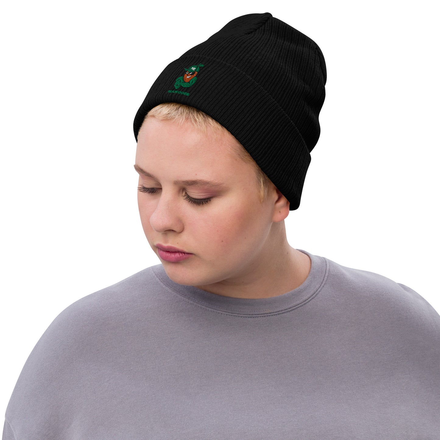 Ribbed knit beanie: Morales Mangoes