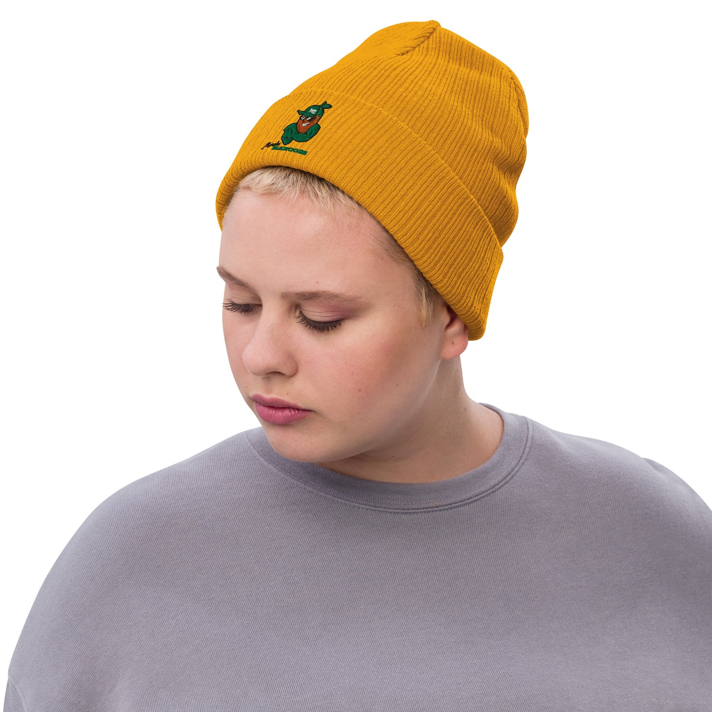 Ribbed knit beanie: Morales Mangoes