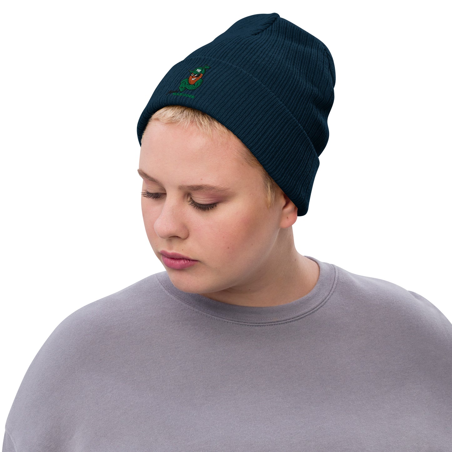 Ribbed knit beanie: Morales Mangoes