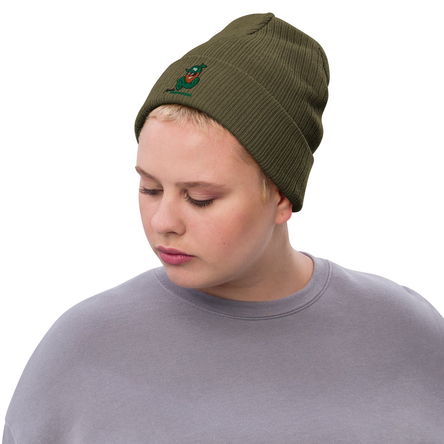 Ribbed knit beanie: Morales Mangoes