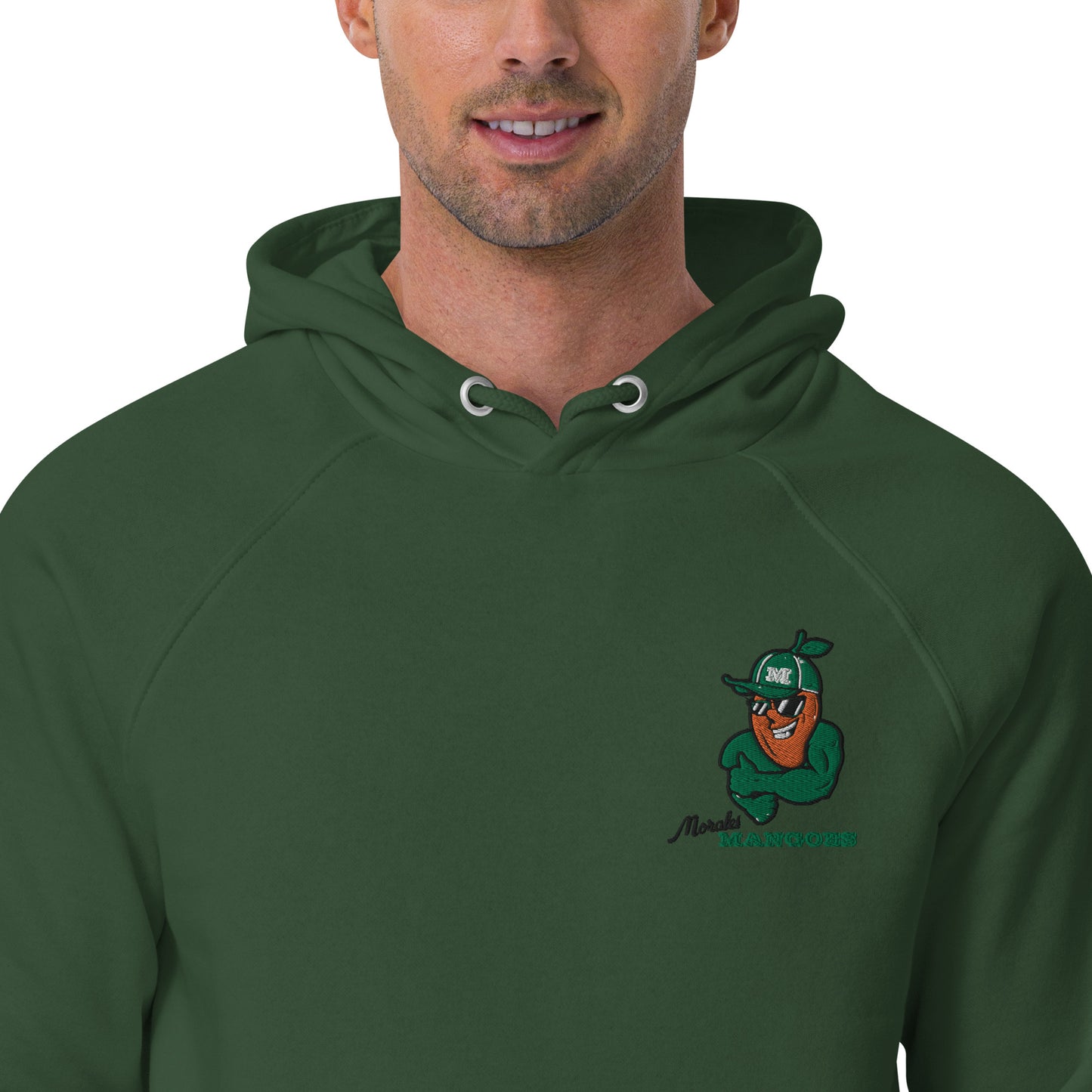 Men's eco raglan hoodie: Morales Mangoes