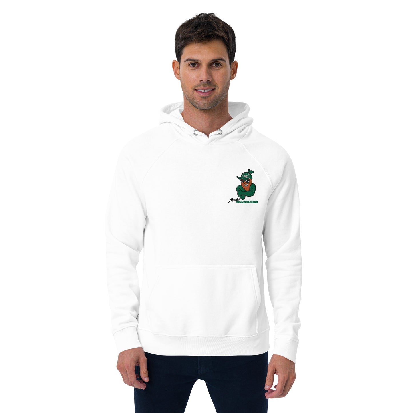 Men's eco raglan hoodie: Morales Mangoes